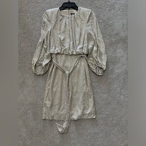 Gold, Long sleeve, Vince Camuto, Dress